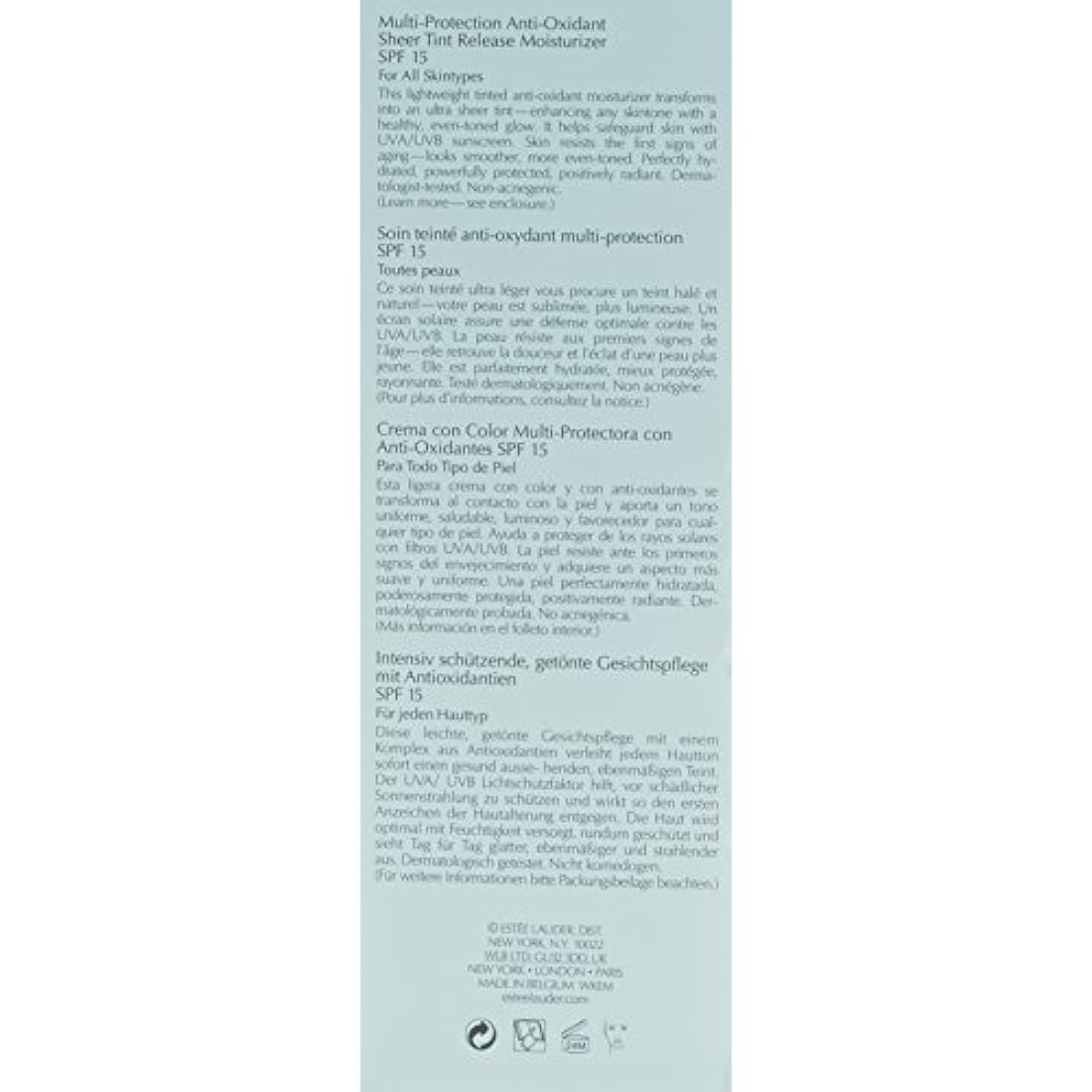 Estee Lauder Day Moisturizer - Day Wear Sheer Tint Release with SPF 15,I0037552