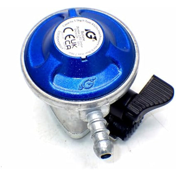IGT 21mm 28mbar Butane Gas Regulator for 21mm Cylinders - Ideal for Caravans, BBQ, Camping & Mobile Heaters - 1.5kg/hr - 0.26kg
