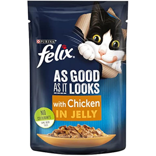 Felix As Good As It Looks Cat Pouches Chicken In Jelly 100g (20 Pouches)