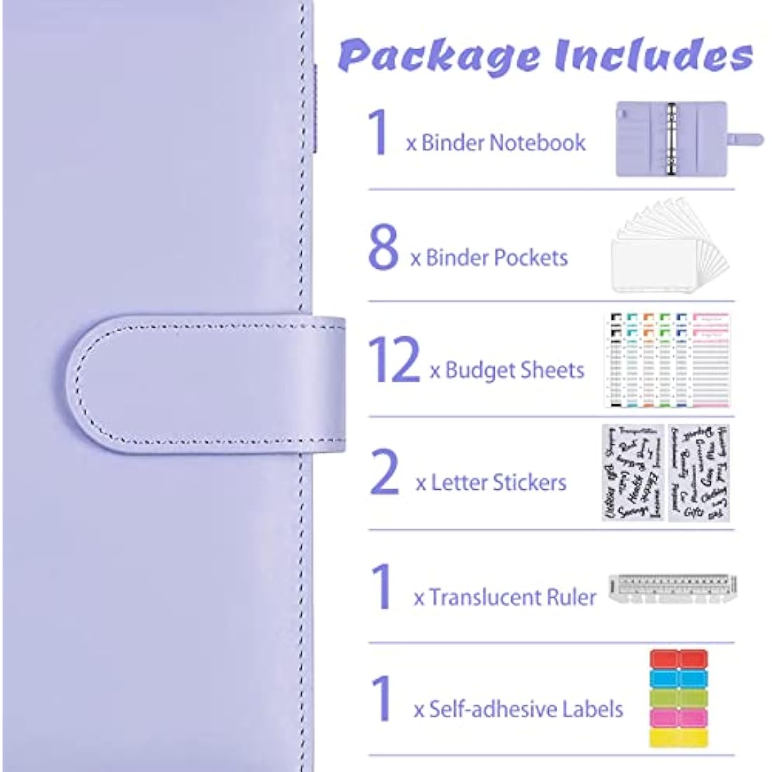 ChangWanna A6 Money Budget Ring Binder - Money Saving Wallet Organiser Binder with Pockets, Cash Stuffing Budget Wallet Planner with Cash Envelope, Money Folder Wallet Organiser for Cash Saving