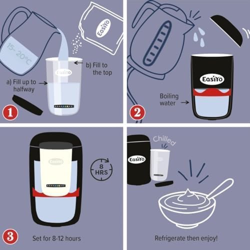 EasiYo Greek Style Low Fat Yogurt 8 Sachet Pack | Each Sachet Makes 1KG of Yoghurt