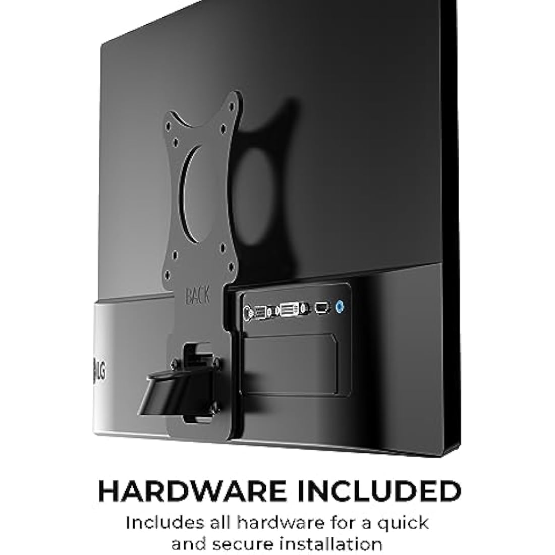 HumanCentric VESA Mount Adapter Compatible with LG Monitors 24MP58VQ, 24MP58VQ-P, 24MP59HT, 24MP59HT-P, and 24MP60VQ, Mounts Monitor to VESA Stand, Arm or Desk Mount with 75x75 or 100x100 mm Pattern