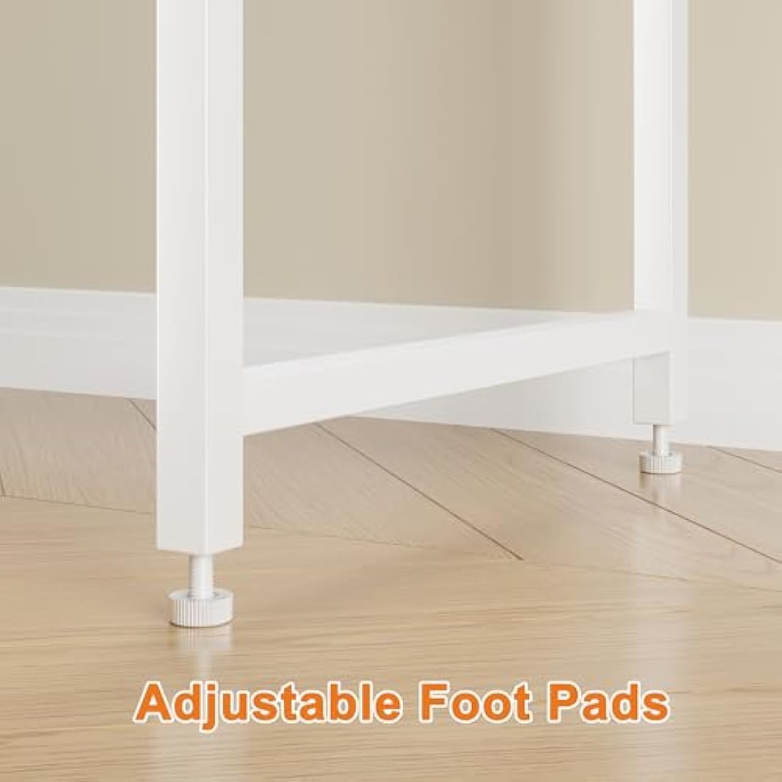 Grandder 100 cm Computer Desk, Small Home Office Desk Study Writing Kid Table, Simple PC Work Desk, Adjustable Feet, White