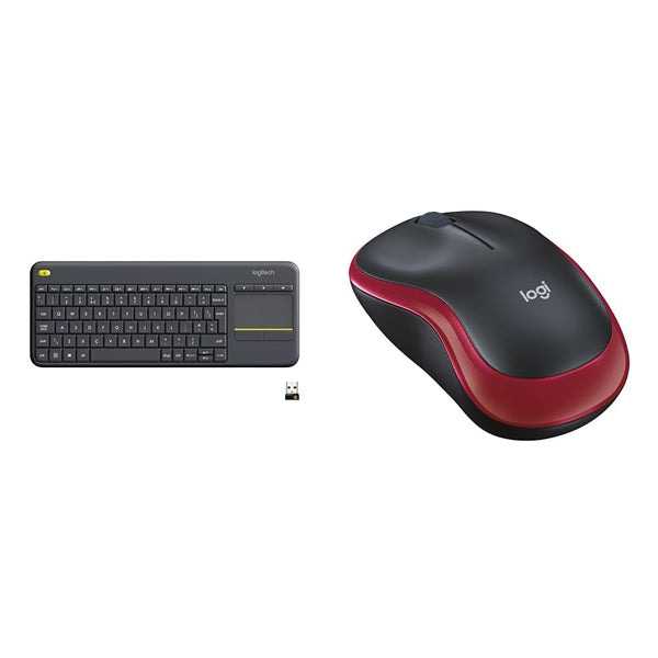 Logitech K400 Plus Wireless Touch TV Keyboard With Easy Media Control and Built-in Touchpad, HTPC Keyboard for PC-connected TV, Windows, Android, Chrome OS, Laptop, QWERTY UK English Layout - Black