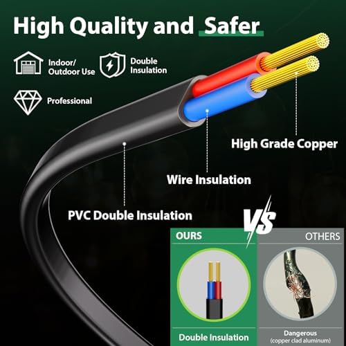 FIFlying Outdoor String Lights Mains Powered, 158FT/48.15M Garden Lights with 70+2 Shatterproof Bulbs, IP54 Waterproof Festoon Lights for Backyard Patio Pergola Wedding Party