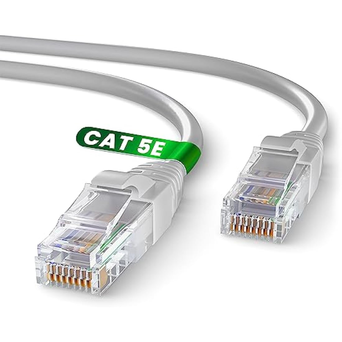 Mr. Tronic Grey Cat 5E Ethernet Cable 50m, High Speed LAN Ethernet Network Cable with RJ45 Ends Connectors, 50m Cat5E Internet 1 Gbps, ADSL AWG24 Patch, UTP CCA (50 Meters, Grey)