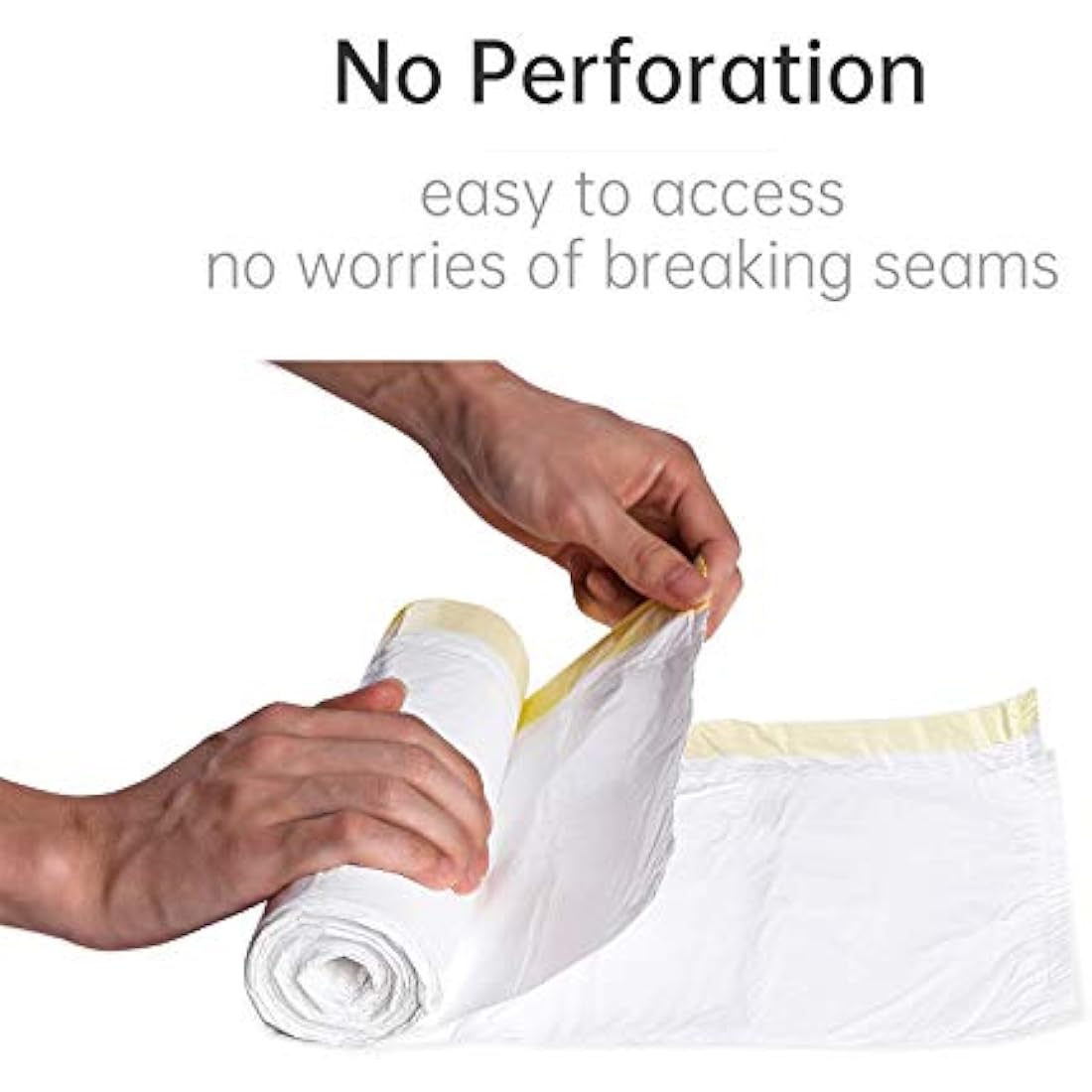 blkk Bin Bags Heavy Duty Bin Liners 50L Swing Bin Liners Strong Pedal Drawstring Bin Bags with Tie Handle Unscented (5 Rolls, 100 Counts in All)