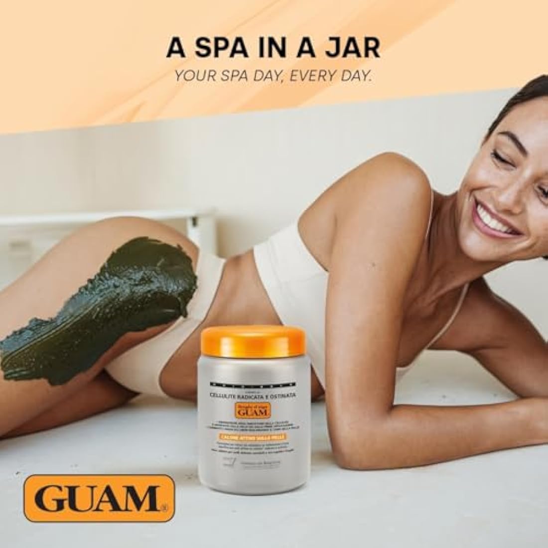 GUAM Seaweed Mud Stubborn & Deeply Rooted Anti Cellulite Treatment - 1kg Antioxidant Hot Body Mask Cellulite Remover for Legs & Thighs - Skin Firming Cream to Reduce Imperfections & Boost Circulation