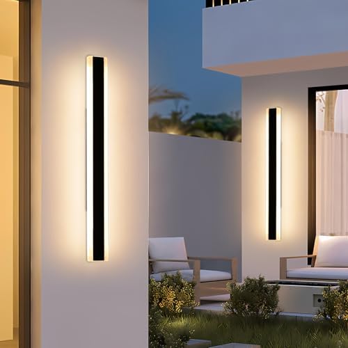 Modern 120cm Outdoor Wall Light, 2pack 42W 3000k Warm White LED Outdoor Long Wall Light, Acrylic IP65 Waterproof Wall Mounted Fixture for Corridor, Villa, Balcony, Patio