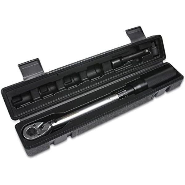 FOURROBBER Torque Wrench1/2-Inch Drive Click 25-220 Nm Dual-Direction Adjustable Torque Wrench Set