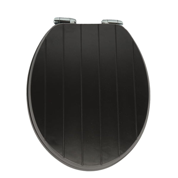 AQUALONA® Luxury Soft Close Toilet Seat - Moulded Wood - Stainless Steel Slow Close Hinges - Click, Lift & Clean Technology (Bamboo Toilet Seat)