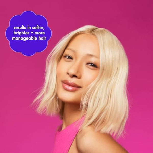 amika bust your brass toning + strength repair hair mask - strengthening + hydrating toner for blonde hair - ultra-violet pigments help brighten strands - helps reduce breakage (250 ml)