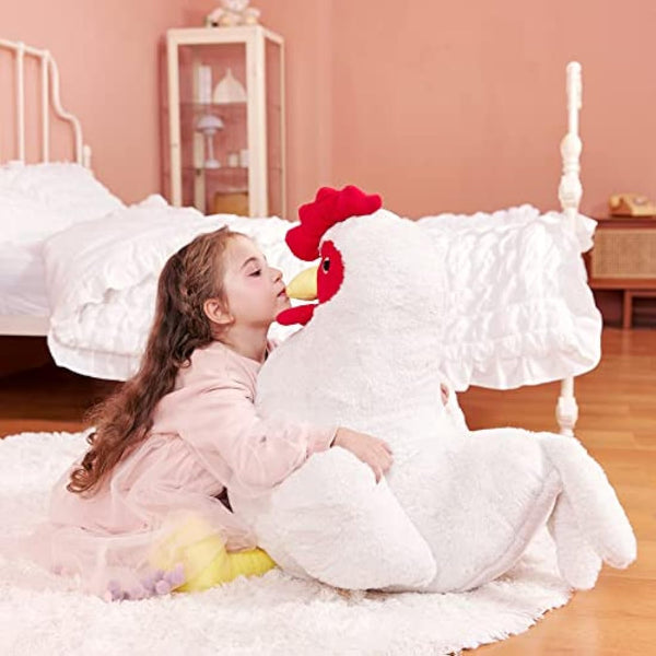 IKASA Giant Chicken Stuffed Animal Plush Toy,60cm Large Hen Henny Big Jumbo Soft Toys,Huge Size Cute Fluffy Plushy Fat Plushie,Gifts for Kids
