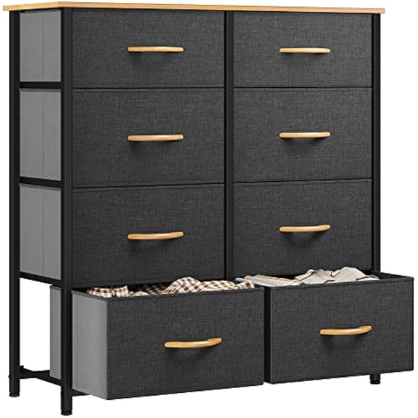 YITAHOME Chest of Drawers, Fabric 8-Drawer Storage Organizer Unit for Bedroom Living Room Closet, Sturdy Steel Frame, Easy Pull Fabric Bins & Wooden Top, Fabric Dresser