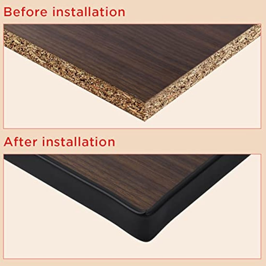 flintronic 5m*16mm U-Shape Flexible Furniture Edge Banding, Baby Safty Baby Edge Protector, Self Adhesive TPE Wood Edging Tape, DIY Furniture Edge Trim for Table, Cabinet, Furniture Restoration