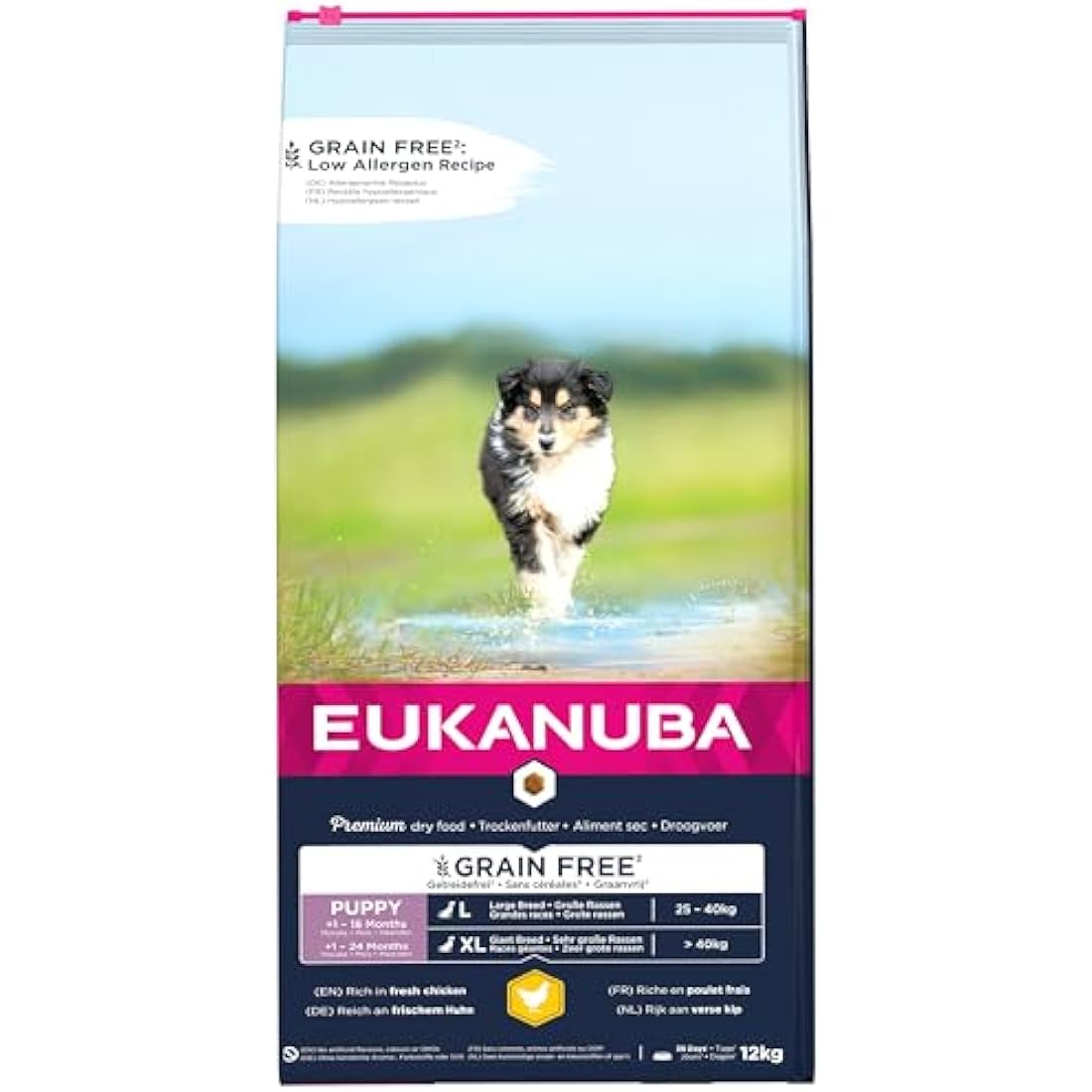 Eukanuba Grain Free Complete Dry Dog Food for Puppy Large and Giant Breeds with Fresh Chicken 12 kg