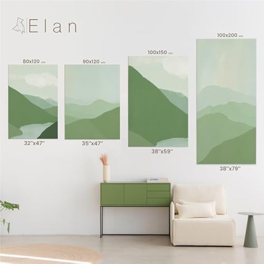 Elan Stretched Canvases 90x120 CM, 3-Pack Extra Large Canvas for Painting 280 GSM, Triple Primed A0 Canvas for Painting 90x120 CM, Extra Large Art Canvases
