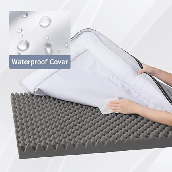 WESTERN HOME Dog Bed Large Dog Beds Orthopedic Dogs Beds Extra Large Pet Sofa Bed Couch for Dods Cats Washable Waterproof Cover, Egg Foam Grey, 106 x 76 x 19 cm