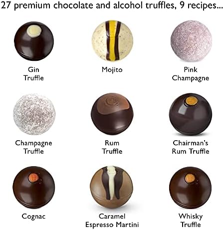 Hotel Chocolat Tipsy Truffles Sleekster 295g - 27-Piece Milk, Dark and White Liqueur Chocolate Box - Suitable for Vegetarians - Gifts for Birthday, Thank You, Congratulations, Anniversary