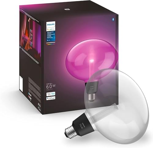 Philips Hue Ellipse White and Colour Ambiance LED Smart Light Bulb [E27 Edison Screw] for Indoor Home Lighting. Bedroom, Livingroom and Dining.