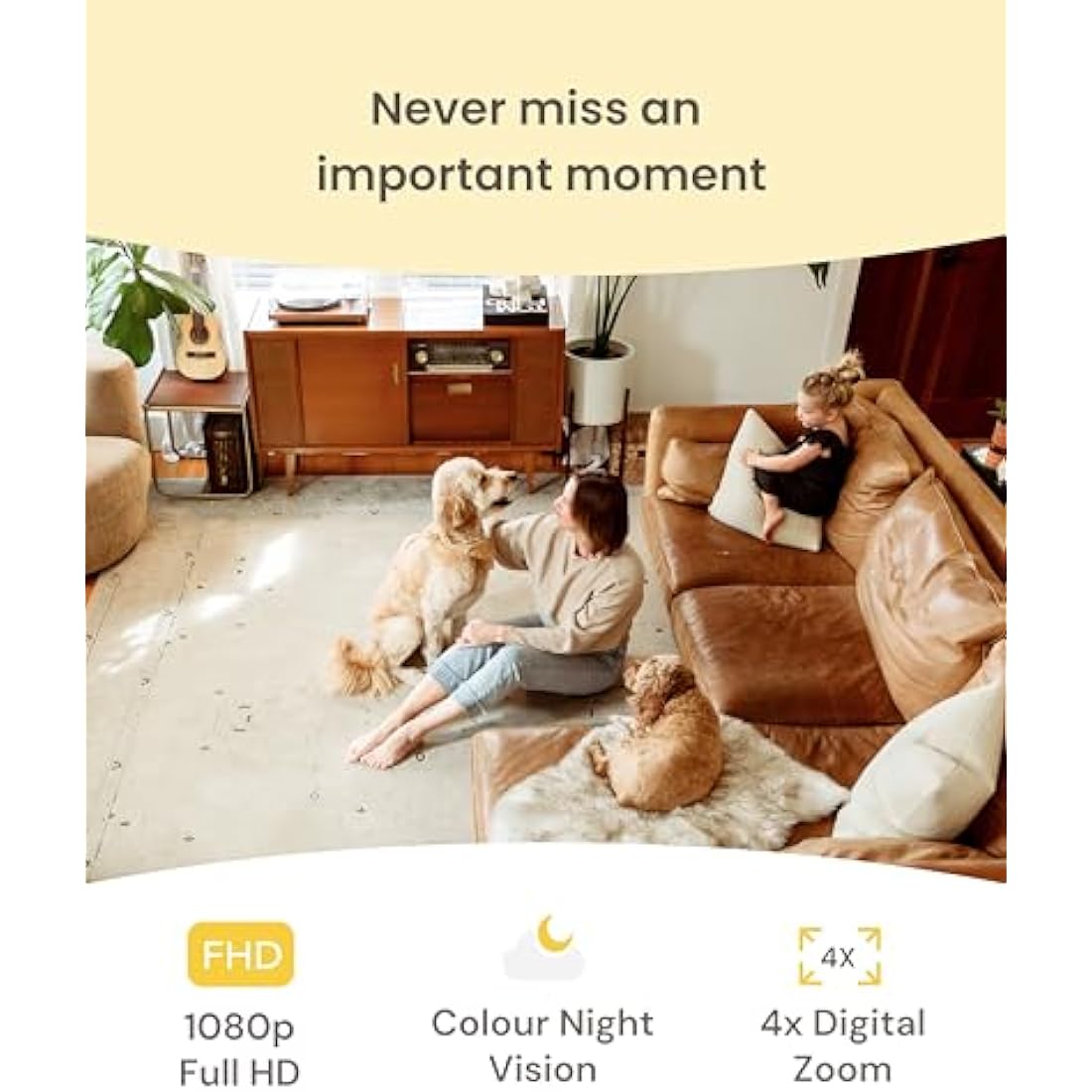 Furbo Mini Pet Camera [Basic]: Small Camera, Big Safety & Peace of Mind | Pet Monitor w/Phone App, Colour Night Vision, 2-Way Audio, Barking or Meowing Alerts, Designed for Dogs or Cats, Indoor Cam