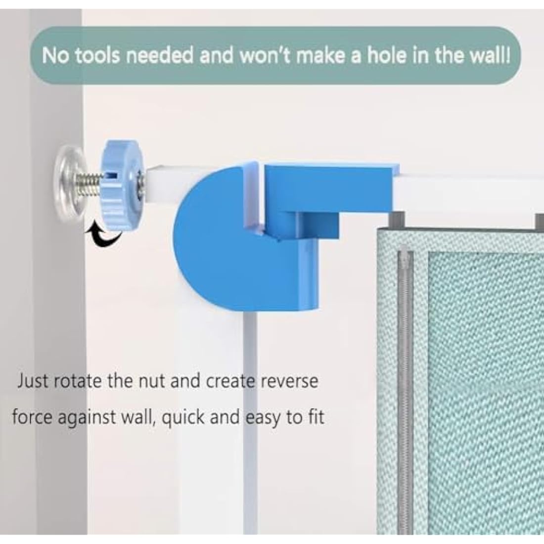 4 Pack Pressure Mounted Baby Gates Threaded Spindle Rods M10 Walk Thru Gates Accessory Screw Bolts Kit for Baby Safety Gates Pet Dog Gate Stair Gates(Blue)