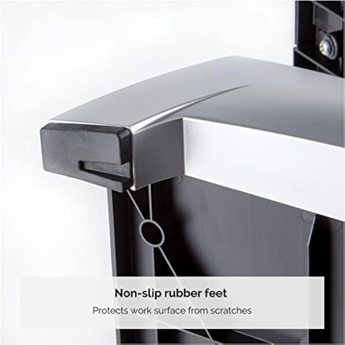 Fellowes Office Suites Laptop Stand for Desk 6 Height Adjustable Portable Laptop Riser for the Home and Office - Max Monitor Size 17", Max Weight 5KG - Black/Silver