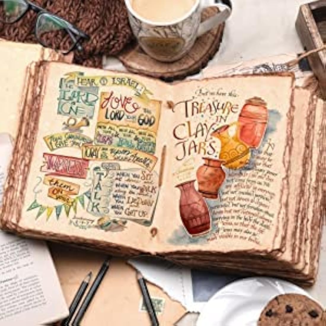 ALCRAFT Leather Journal Vintage Leather Bound Journal Handmade Antique Cover 33.02 X 25.4 CM