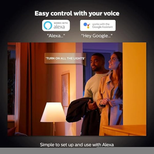 Philips Hue White & Colour Ambiance Single Smart Bulb LED [B22 Bayonet Cap]-1100 Lumens (75W Equivalent).Works Alexa,Google Assistant and Apple Homekit.for Home Indoor Lighting,Livingroom and Bedroom