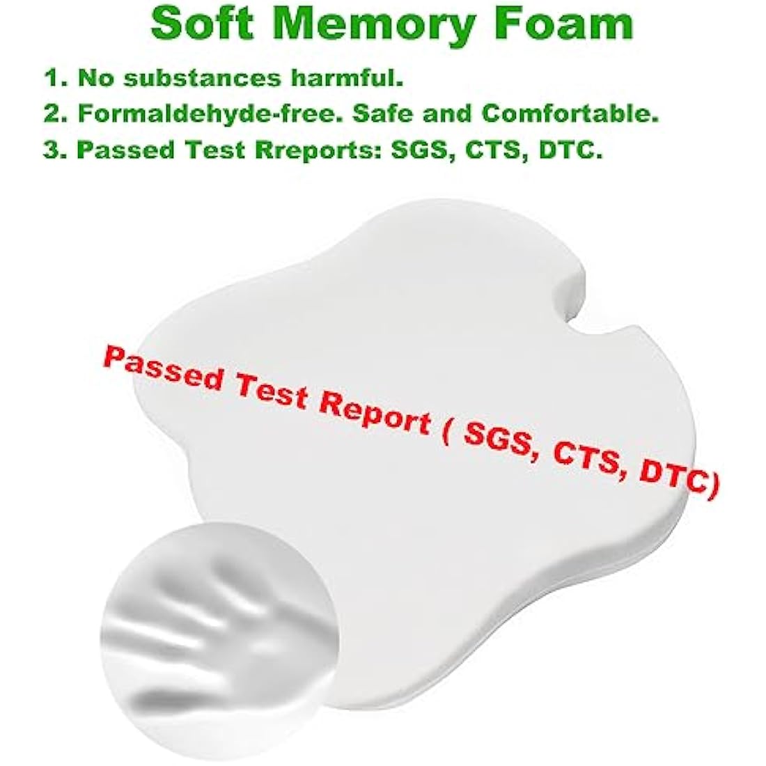 FOUNDCOOL Universal Memory Foam Car Seat Cushion for Driving Wedge Adult Booster Support Driver Seat Cushions Tailbone Back Pain Pressure Relief Office Chair Wheelchair Pad