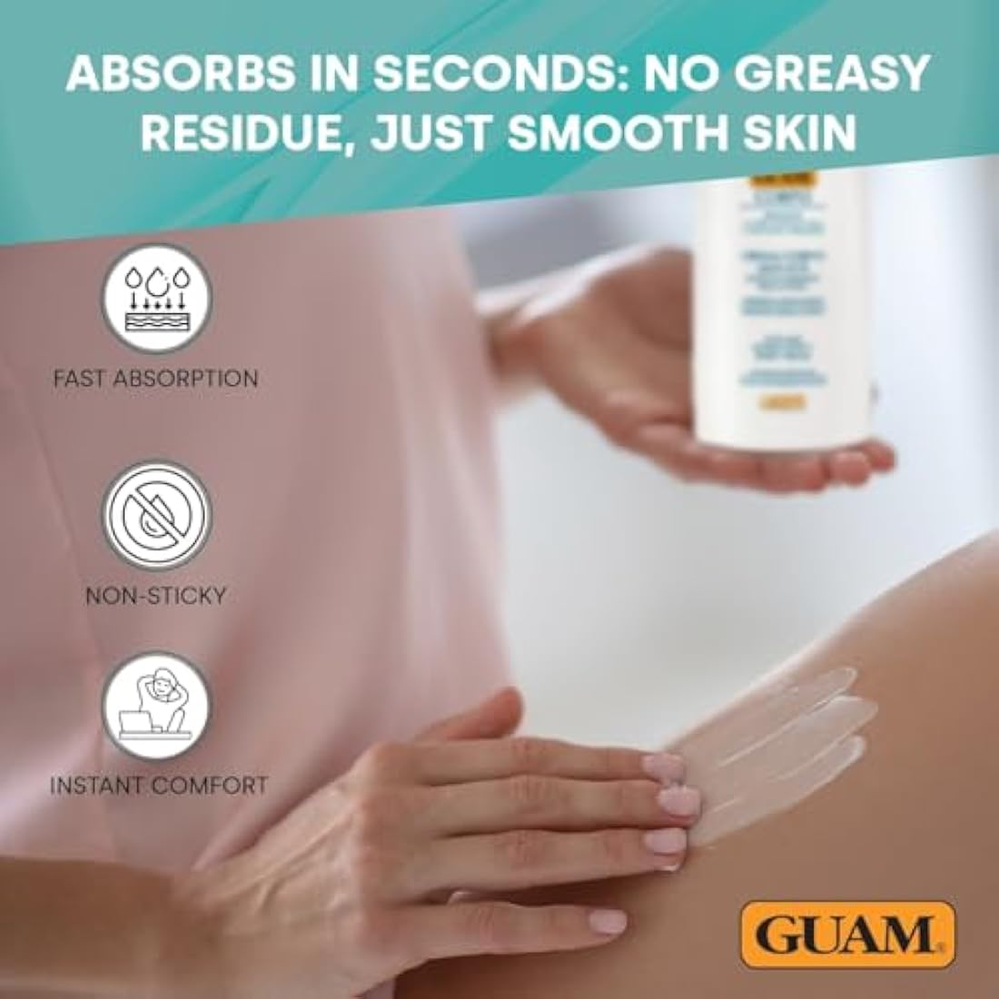 GUAM Anti Cellulite Cream for Women with Green Algae & Jojoba Oil – 200ml Upper Arm & Inner Thigh Skin Firming Cream – Body Tightening Cellulite Remover Treatment – Anti-Inflammatory & Antibacterial