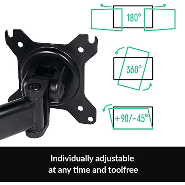 ARCTIC Z1 Basic - Desk Mount Single Monitor Arm, Monitor stand for up to 34"/38" Ultrawide, up to 15 kg (33 lbs) weight, 360° rotation, Easy Monitor adjustment - Black