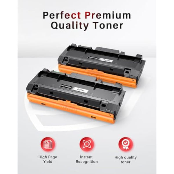 Halloya MLT D116L D116S Compatible Toner Replacement for Samsung MLT D116L D116S to use with Xpress SL-M2835DW M2825ND M2825DW M2885FW M2675 M2675FN M2875FD M2625 M2626 M2676 M2825 (2BK)
