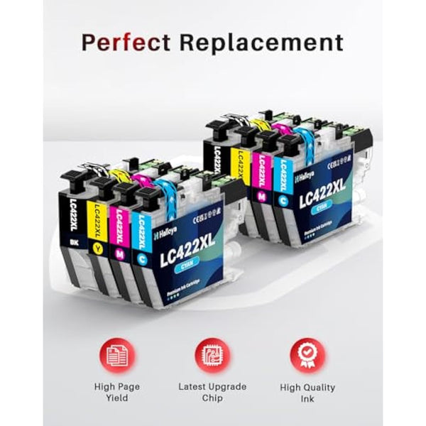Halloya LC422XL Ink Cartridges Replacement for Brother LC422XL LC-422 LC-422XLVAL Ink Cartridges Compatible with Brother MFC-J5340DW MFC-J5345DW MFC-J5740DW MFC-J6540DW MFC-J6940DW (8-Pack)