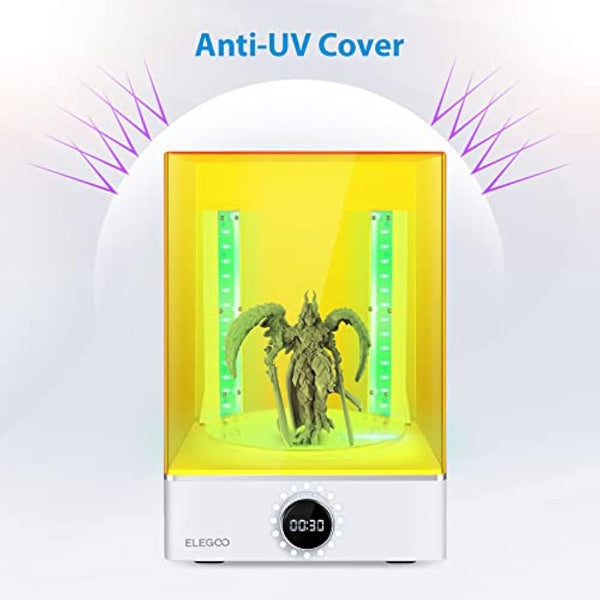 ELEGOO Mercury XS BUNDLE, Larger Size Washing and Curing Machine, Wash and Cure Station Simultaneous Working Add Bottom Light Source Fresnel Lens for Saturn, Mars LCD MSLA DLP 3D Printers