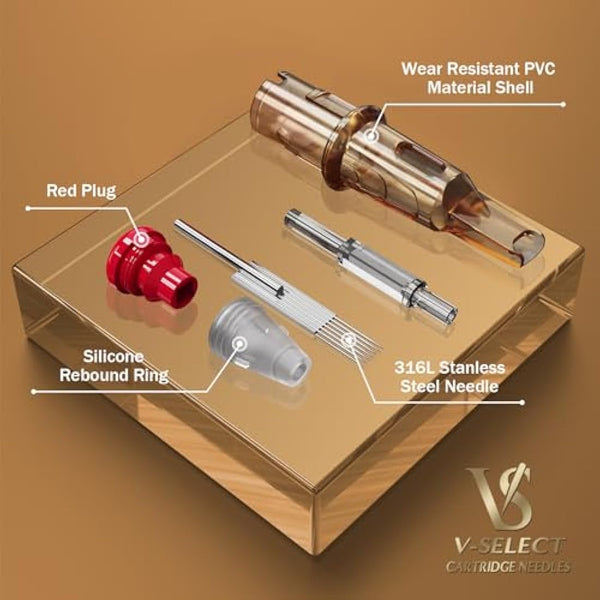 EZ Tattoo Cartridge Needles Assorted - 50Pcs #12 Mixed (7RM 9RM 11RM 13RM 15RM) Standard Curved/Round Magnum Tattoo Needles Cartridges for Tattoo Pen Machine Gun - V SELECT