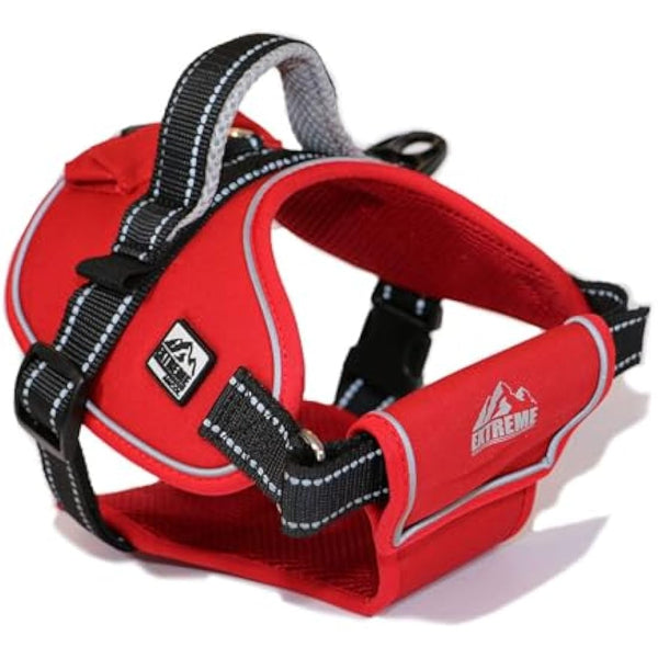 Ancol Extreme Harness - Red Heavy Duty Pet Harness for Dogs and Puppies - Padded Breathable Mesh Lining with Sports Buckle and Grab Handle - XL Size Girth 87-120cm