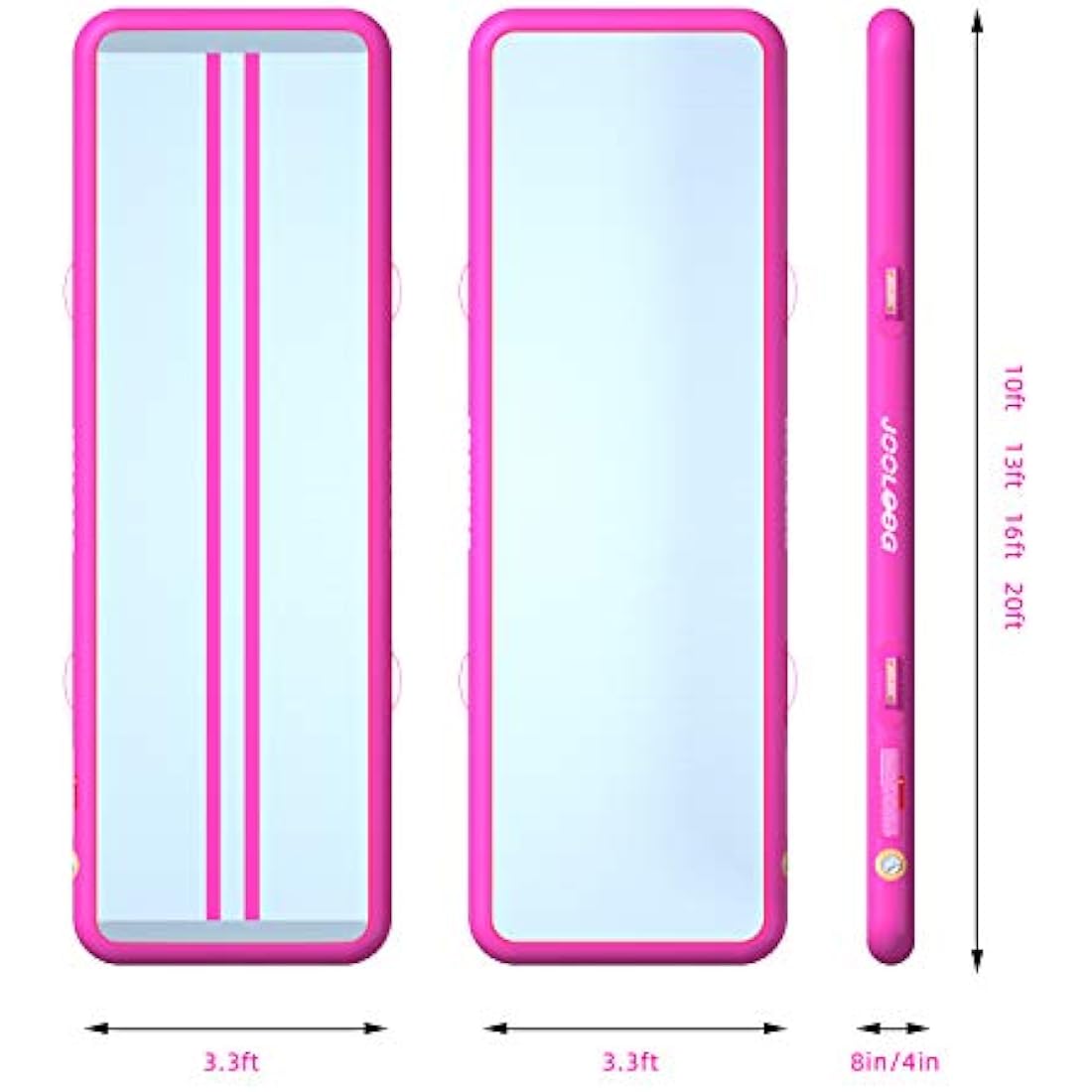 JOOLOOG Premium Air Tumbling Gymnastics Mat 2M 3M 4M 5M 6M Inflatable Air Tumble Mat for Kids Gymnastics Thick 10cm/20cm with 650W Electric Air Pump