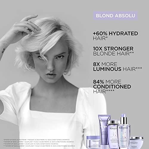 Kérastase Blond Absolu, Conditioning Leave-In Hair Serum, Overnight Treatment, For Lightened or Highlighted Hair, With Hyaluronic Acid & Edelweiss Flower, Sérum Cicanuit, 90ml