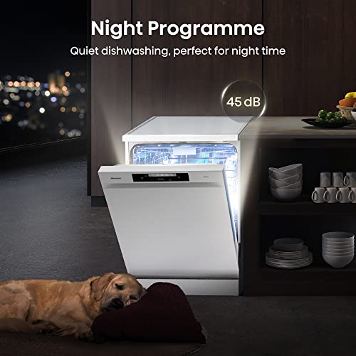 Hisense HS622E90WUK Freestanding Standard Dishwasher 85cm High - E Rated, White, 24 x 23 x 33 inches (L x W x H) [Energy Class E]
