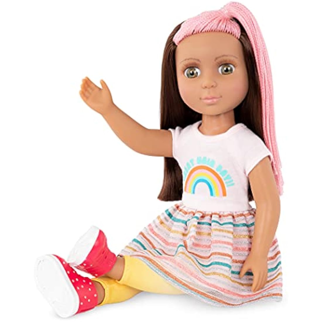 Glitter Girls – 14-Inch Hairdresser Doll – Brown & Pink Hair – Blow Dryer, Hair Clips & Hairstyling Accessories 3+ Years – Lara