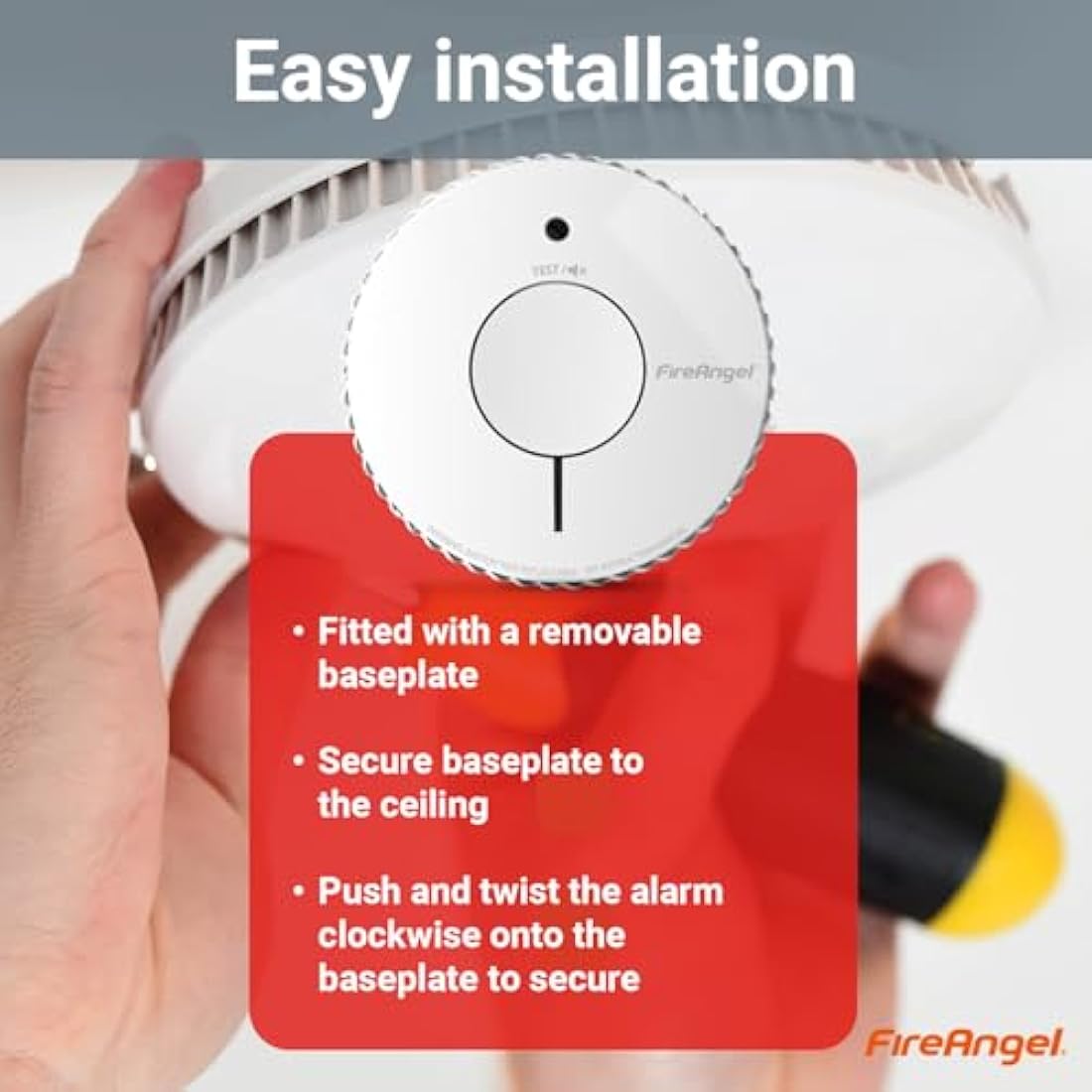 FireAngel Optical Smoke Alarm 2-Pack - FA6620 10-Year Battery Smoke Alarms for Home with Test/Silence Button - Replacement for FireAngel ST-622/ST-620 - Early Smoke Detector Fire Alarm - White