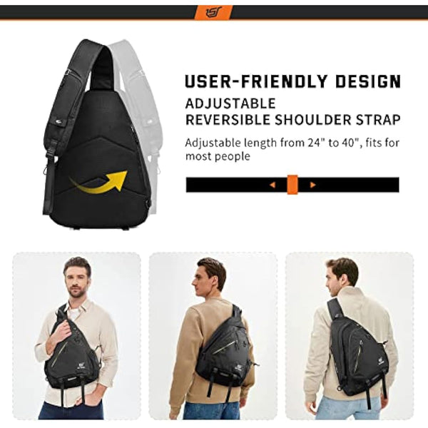 SKYSPER Sling Laptop Bag (Up to 13 Inch) - 18L Crossbody Sling Backpack Travel Shoulder Bag Hiking Daypack for Men Women