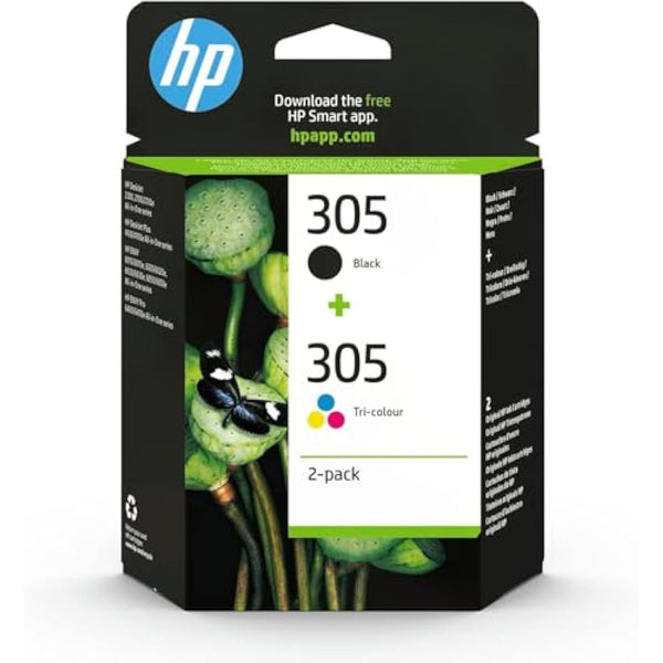 HP 305, Black/Tri-Colour Original Ink Cartridges (6ZD17AE), Pack of 2