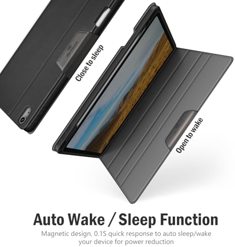 Antbox Case for iPad Air 13 Inch 2025 M3/2024 M2, Built-in Pencil Holder, Fully Supports Pencil Pro and Pencil (USB-C), Auto Sleep/Wake Function PU Leather iPad Air 13'' Cover (Black)