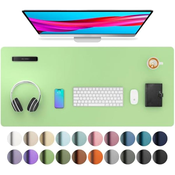 Aothia Desk Pad,Mouse Pad,Office Desk Mat,Non-Slip PU Leather Desk Mat,Waterproof Writing Pad for Office and Home (91cmx43cm,Foam Green)