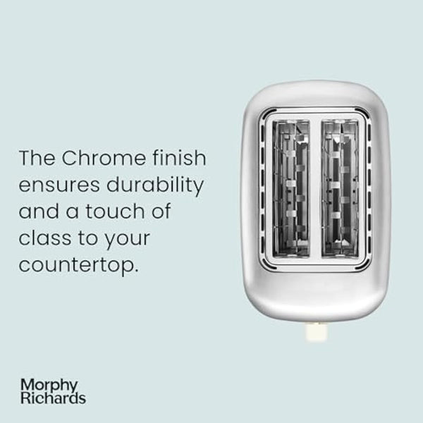 Morphy Richards Equip Cream 2 Slice Toaster - Defrost And Reheat Settings - 2 Slot - Stainless Steel - 222065