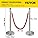 FlowerW Set of 4 Silver Round Top Queue Barrier Posts Stands Security Stanchion Rope Divider with 1.5M Red 3 Velvet Rope