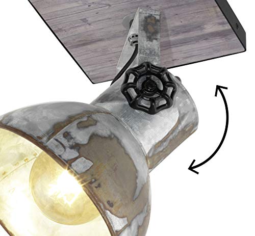 Eglo Romagnese LED Pendant Spotlight, 5-Bulbs Ceiling Light Made of Steel and Glass Coloured in Nickel Matt, Amber and White, Dinning Table and Living