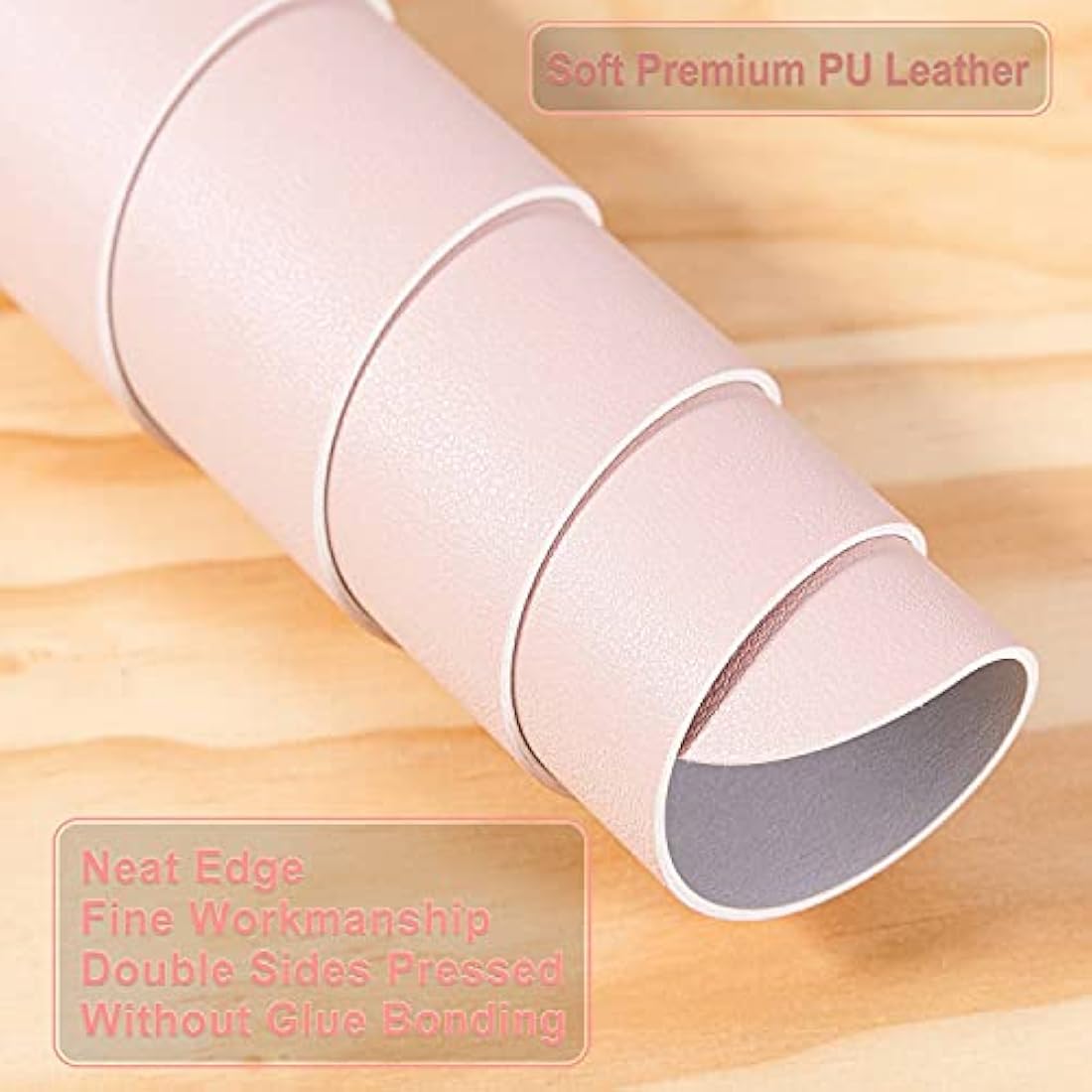 DOBAOJIA Desk Pad Large, Desk Mat, Extended Mouse Mat, Mouse Pad L, Desk Blotter, Laptop Pad Writing Pad for Office/Home, Dual-Side Use PU Leather Waterproof 23.6" X 13.8"(Pink/Silver)